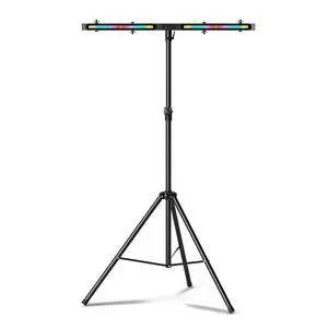 DJ Lights Stand, Heavy Duty DJ Stand T Bar with Light, 55-100 Inch Portable Par Can Tripod Stage Light Stand Adjustable Height, 12 in 1 RGB Rechargeable T-Bar for Stages, Banquet, Party DJ Lights Stand, Heavy Duty DJ Stand T Bar with Light, 55-100 Inch Portable Par Can Tripod Stage Light Stand Adjustable Height, 12 in 1 RGB Rechargeable T-Bar for Stages, Banquet, Party