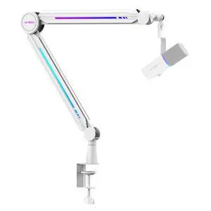 RGB Mic Boom Arm High Profile, Overhead Boom Arm Microphone Stand Desk Mount, Adjustable Microphone Stand with Desk Mount, Mic Arm for Live Streaming Gaming Podcasting Recording RGB Mic Boom Arm High Profile, Overhead Boom Arm Microphone Stand Desk Mount, Adjustable Microphone Stand with Desk Mount, Mic Arm for Live Streaming Gaming Podcasting Recording