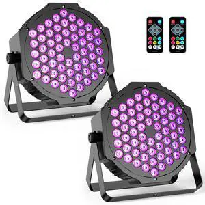60LEDs 90W RGB DJ Par Lights for Home Party 2-Pack | Remote DMX512 Sound Activated Control. Uplights for Events Wedding Church Concert Worldcup Bar Nightclub Stage Band Live Show 60LEDs 90W RGB DJ Par Lights for Home Party 2-Pack | Remote DMX512 Sound Activated Control. Uplights for Events Wedding Church Concert Worldcup Bar Nightclub Stage Band Live Show