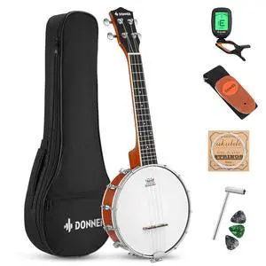 Banjolele 4 String Banjo Ukulele kit Stringed Musical Instruments for Adult Beginner with Banjo Tuners, Gig Bag, Picks, Skeleton 23 Inch Sapele Banjolele 4 String Banjo Ukulele kit Stringed Musical Instruments for Adult Beginner with Banjo Tuners, Gig Bag, Picks, Skeleton 23 Inch Sapele