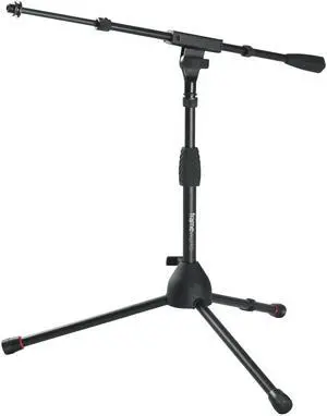 Short Tripod Base Microphone Stand with Soft Grip Twist Clutch, Boom Arm, and Both 3/8" and 5/8" Adapters (GFW-MIC-2621) Short Tripod Base Microphone Stand with Soft Grip Twist Clutch, Boom Arm, and Both 3/8" and 5/8" Adapters (GFW-MIC-2621)