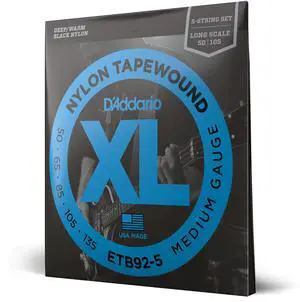 Tapewound Bass Strings ETB92-5, 50-135, 5-String, Long Scale Tapewound Bass Strings ETB92-5, 50-135, 5-String, Long Scale