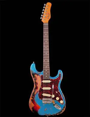 Relic Electric Guitar,Roasted Maple Neck and Rosewood fingerboard,Bone Nut,6-String Relic Guitar,Professional/Full Size/Electric Guitars for Adults (Lake Blue) Relic Electric Guitar,Roasted Maple Neck and Rosewood fingerboard,Bone Nut,6-String Relic Guitar,Professional/Full Size/Electric Guitars for Adults (Lake Blue)