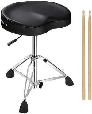 Saddle Drum Stool, Heavy Duty Hydraulic Drum Throne, Ergonomic Memory Foam Drum Seat, Adjustable Drum Chair Anti-Slip Base, Drum Saddle Bench for Drummers (Black) Saddle Drum Stool, Heavy Duty Hydraulic Drum Throne, Ergonomic Memory Foam Drum Seat, Adjustable Drum Chair Anti-Slip Base, Drum Saddle Bench for Drummers (Black)