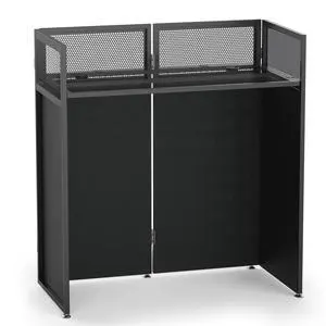 Portable DJ Booth, Metal Frame DJ Table, 40" x 20" Tabletop | Tool-Free Quick Assembly; Adjustable Support Feet; Cable Hole; Carry Bag; For Parties/ Events/Small Studios;Weighs 36.8lbs Portable DJ Booth, Metal Frame DJ Table, 40" x 20" Tabletop | Tool-Free Quick Assembly; Adjustable Support Feet; Cable Hole; Carry Bag; For Parties/ Events/Small Studios;Weighs 36.8lbs