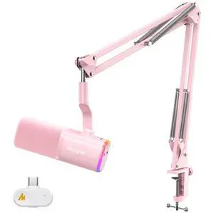 PD100W USB Wireless Dynamic Microphone for PC, Gaming Streaming Podcast Mic with Noise Reduction,Custom RGB, MuteVolume Control, Computer Boom Mic for Vocal Recording, Pink PD100W USB Wireless Dynamic Microphone for PC, Gaming Streaming Podcast Mic with Noise Reduction,Custom RGB, MuteVolume Control, Computer Boom Mic for Vocal Recording, Pink