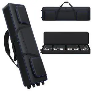 88 Key Keyboard Case With Wheels| Portable Padded 88 Piano Case |53" x14"x7"| Rolling Keyboard Gig Bag with Handles & Adjustable Shoulder Straps| Sturdy 88 Key Keyboard Bag With 3 Pockets 88 Key Keyboard Case With Wheels| Portable Padded 88 Piano Case |53" x14"x7"| Rolling Keyboard Gig Bag with Handles & Adjustable Shoulder Straps| Sturdy 88 Key Keyboard Bag With 3 Pockets