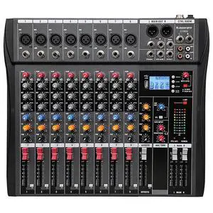 8 Channel Professional Audio Mixer Console Sound Board with 48V Phantom Power,USB Audio Interface for Live Show,Streaming Recording Music Stage Karaoke 8 Channel Professional Audio Mixer Console Sound Board with 48V Phantom Power,USB Audio Interface for Live Show,Streaming Recording Music Stage Karaoke