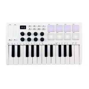 25-Key Wireless MIDI Controller Keyboard with RGB Pads and Control Knobs | Create music anywhere with a wireless 25-key MIDI controller featuring RGB pads, smart controls and DAW compatibility 25-Key Wireless MIDI Controller Keyboard with RGB Pads and Control Knobs | Create music anywhere with a wireless 25-key MIDI controller featuring RGB pads, smart controls and DAW compatibility