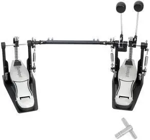 Double Bass drum Pedal,Double Bass Pedal with Adjustable Beater Head,Double Chain Drive Foot Kick Pedal with Drum Key for Drum Set and Electronic Drums (Silver, Double drum pedal) Double Bass drum Pedal,Double Bass Pedal with Adjustable Beater Head,Double Chain Drive Foot Kick Pedal with Drum Key for Drum Set and Electronic Drums (Silver, Double drum pedal)