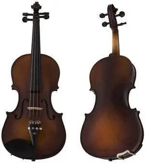 4/4 Full Size Violin, Hand-Carved Solid Maple & Spruce with Ebony Fittings, Includes Case, Bows, Rosin - Ideal for Practice, Performances 4/4 Full Size Violin, Hand-Carved Solid Maple & Spruce with Ebony Fittings, Includes Case, Bows, Rosin - Ideal for Practice, Performances