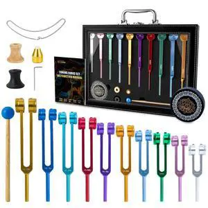 10 PCS Chakra Tuning Fork for Healing, Multi-Color Weighted Tuning Forks, Aluminum Alloy Tuning Forks with Activator & Feet (126.22-432Hz) for DNA Healing, Sound Therapy 10 PCS Chakra Tuning Fork for Healing, Multi-Color Weighted Tuning Forks, Aluminum Alloy Tuning Forks with Activator & Feet (126.22-432Hz) for DNA Healing, Sound Therapy