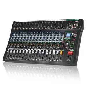 16 Channel Audio Mixer,Professional Sound Board DJ Mixer(CT160) | 48V Phantom Digital Effect,3-band EQ,Bluetooth DJ Mixing Console System,Sound Mixer for PC Podcast Studio Streaming Recording 16 Channel Audio Mixer,Professional Sound Board DJ Mixer(CT160) | 48V Phantom Digital Effect,3-band EQ,Bluetooth DJ Mixing Console System,Sound Mixer for PC Podcast Studio Streaming Recording