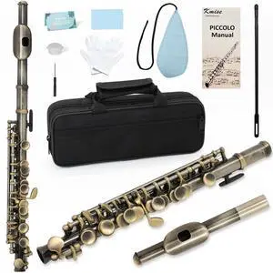 Closed Hole C Piccolo, Professional Nickel Silver Body with Bronze Finish, Includes Gig Bag, Manual and Cleaning Kit, for Beginners and School Bands (Bronze) Closed Hole C Piccolo, Professional Nickel Silver Body with Bronze Finish, Includes Gig Bag, Manual and Cleaning Kit, for Beginners and School Bands (Bronze)