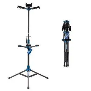 Folding Triple Guitar Stand with Auto-Lock System and Soild Tripod, Triple/Multiple Guitar Stand/Holder/Rack for Single Bass, Acoustic, Electric, Classical Guitar or Ukulele Folding Triple Guitar Stand with Auto-Lock System and Soild Tripod, Triple/Multiple Guitar Stand/Holder/Rack for Single Bass, Acoustic, Electric, Classical Guitar or Ukulele