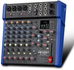 10-Channel Bluetooth Studio Mixer with USB Drive and XLR Mic Jack | Mixing board with 99DSP effects, 48V phantom power, stereo output, and USB drive input for karaoke, recording 10-Channel Bluetooth Studio Mixer with USB Drive and XLR Mic Jack | Mixing board with 99DSP effects, 48V phantom power, stereo output, and USB drive input for karaoke, recording
