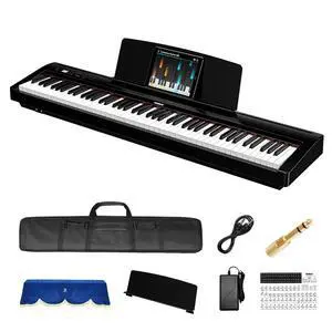 P50 88 Key Weighted Keyboard with 2 * 25W Stereo Speakers,Full Size Digital Piano Keyboard with Bluetooth,MIDI,Pedal,Audio/Video Recording,Headphone Port for Beginners and Advances P50 88 Key Weighted Keyboard with 2 * 25W Stereo Speakers,Full Size Digital Piano Keyboard with Bluetooth,MIDI,Pedal,Audio/Video Recording,Headphone Port for Beginners and Advances