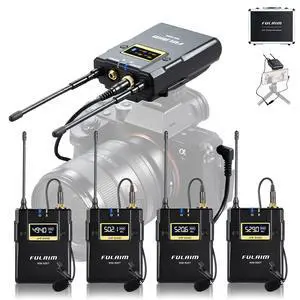 WM500 UHF Wireless Lavalier Microphone System, 16-Channel Lavalier Lapel Mic with Rechargeable Transmitter and Receiver for Recording YouTube, Interview, Vlogging, Conference - 4 X Transmitters WM500 UHF Wireless Lavalier Microphone System, 16-Channel Lavalier Lapel Mic with Rechargeable Transmitter and Receiver for Recording YouTube, Interview, Vlogging, Conference - 4 X Transmitters