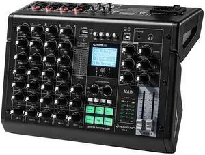 Audio Interface for PC, 6-Channel Audio Mixer Built-In Sound Card Effects, Interface for Recording Music, Compatible with Microphones for Podcast, Live Stream, Vocal Recording, DJ & Karaoke Audio Interface for PC, 6-Channel Audio Mixer Built-In Sound Card Effects, Interface for Recording Music, Compatible with Microphones for Podcast, Live Stream, Vocal Recording, DJ & Karaoke