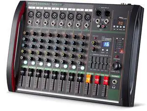 Audio Mixer 8 Channel, Professional Music Sound Mixer Board with 48V Phantom Power, Digital DJ Mixing Console with Reverb USB Port Bluetooth for Recording Karaoke Podcasting Audio Mixer 8 Channel, Professional Music Sound Mixer Board with 48V Phantom Power, Digital DJ Mixing Console with Reverb USB Port Bluetooth for Recording Karaoke Podcasting