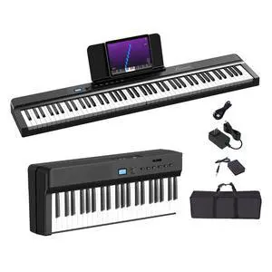 Upgraded Folding Piano Keyboard, 88 Key Full Size Semi Weighted Keyboard Support MIDI and Bluetooth, Portable Foldable Keyboard Piano with Sustain Pedal and Piano Bag, Best Gift for Beginner Upgraded Folding Piano Keyboard, 88 Key Full Size Semi Weighted Keyboard Support MIDI and Bluetooth, Portable Foldable Keyboard Piano with Sustain Pedal and Piano Bag, Best Gift for Beginner