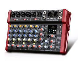 10-Channel Audio Mixer with 99 DSP Effects and 48V Phantom Power | DJ sound board mixer with Bluetooth, USB, XLR input, and stereo mixing for karaoke, studio, PC recording, and live use 10-Channel Audio Mixer with 99 DSP Effects and 48V Phantom Power | DJ sound board mixer with Bluetooth, USB, XLR input, and stereo mixing for karaoke, studio, PC recording, and live use