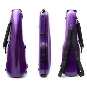 Dazzling Hard Shell Violin Case 4/4 Full Size Strong Flight Carbon Fiber Violin Box with Straps Travel Violin Case (Violet) Dazzling Hard Shell Violin Case 4/4 Full Size Strong Flight Carbon Fiber Violin Box with Straps Travel Violin Case (Violet)