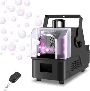 Fog Bubble Machine,900W 3IN1 Smoke Bubble Machine Maker with 6 Dynamic RGB LED Lighting Effect Remote&LED Display Control for Halloween Indoor&Outdoor Parties Birthday Wedding Show Stage Fog Bubble Machine,900W 3IN1 Smoke Bubble Machine Maker with 6 Dynamic RGB LED Lighting Effect Remote&LED Display Control for Halloween Indoor&Outdoor Parties Birthday Wedding Show Stage