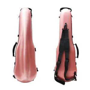 Dazzling Hard Shell Violin Case 4/4 Full Size Strong Light Flight Carbon Fiber Violin Box with Straps Travel Violin Case (Pink) Dazzling Hard Shell Violin Case 4/4 Full Size Strong Light Flight Carbon Fiber Violin Box with Straps Travel Violin Case (Pink)