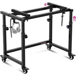 Piano Keyboard Stand - Electric Piano Stand for 49 54 61 88 Key - Piano Desk Music Stand Production - Piano Table Synth Stand Rolling Home Recording Studio Workstation DJ Keyboard Table Piano Keyboard Stand - Electric Piano Stand for 49 54 61 88 Key - Piano Desk Music Stand Production - Piano Table Synth Stand Rolling Home Recording Studio Workstation DJ Keyboard Table
