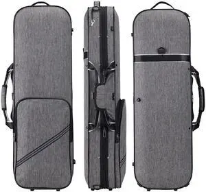Violin Case 4/4 Full Size Sturdy Oblong Violin Hard Case with Built-in Hygrometer, Super Lightweight Portable Hard-Shell with Carrying Straps Travel Carrying Bag for Beginners, Grey Violin Case 4/4 Full Size Sturdy Oblong Violin Hard Case with Built-in Hygrometer, Super Lightweight Portable Hard-Shell with Carrying Straps Travel Carrying Bag for Beginners, Grey