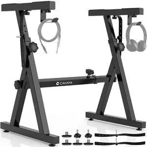 Keyboard Stand Heavy Duty Piano Stand Adjustable Z Style Black | Stable portable design with height & width adjustment. Fits 54, 61, 76, 88 key electric pianos for home and studio. CY0366-1 Keyboard Stand Heavy Duty Piano Stand Adjustable Z Style Black | Stable portable design with height & width adjustment. Fits 54, 61, 76, 88 key electric pianos for home and studio. CY0366-1
