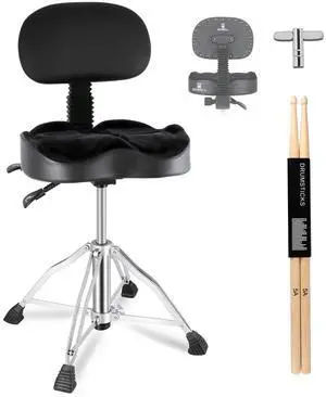 Drum Throne Hydraulic Drum Thrones with Backrest Height Adjustable Airlift Drummer Stool 4 Leg Heavy Duty Drums Seat with Thick Padded Drums Stool for Drummers,Guitar Players (Black) Drum Throne Hydraulic Drum Thrones with Backrest Height Adjustable Airlift Drummer Stool 4 Leg Heavy Duty Drums Seat with Thick Padded Drums Stool for Drummers,Guitar Players (Black)