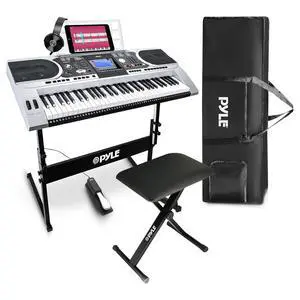Piano Keyboard, Electric Musical Instrument, Full Size Portable Music Keyboard, Piano Keyboard 61 Keys, with Sustain Pedal, Headset, Weatherproof Bag and Keyboard Stand Piano Keyboard, Electric Musical Instrument, Full Size Portable Music Keyboard, Piano Keyboard 61 Keys, with Sustain Pedal, Headset, Weatherproof Bag and Keyboard Stand