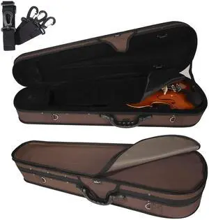4/4 Full Size Violin Hard Case Basic Professional Triangular Shape Backpack, Super Light Suspension (Brown) 4/4 Full Size Violin Hard Case Basic Professional Triangular Shape Backpack, Super Light Suspension (Brown)