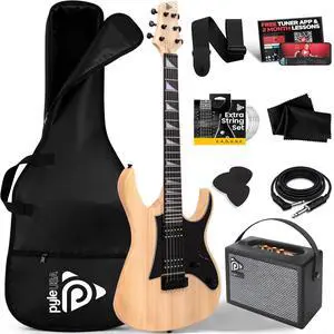Prog Rock EG Series Electric Guitar with Amp Kit, 39" Full Size with Dual Humbucker Pickups, Low Profile Neck and Solid Paulownia Body, Premium Accessory Kit Included (Prog Rock, Natural) Prog Rock EG Series Electric Guitar with Amp Kit, 39" Full Size with Dual Humbucker Pickups, Low Profile Neck and Solid Paulownia Body, Premium Accessory Kit Included (Prog Rock, Natural)