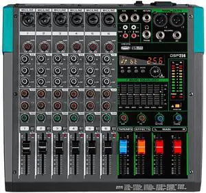PA6 professional DJ audio mixer 6 channel input built-in 256 kinds of DPS effects support 48V phantom power USB Bluetooth MP3 computer recording PA6 professional DJ audio mixer 6 channel input built-in 256 kinds of DPS effects support 48V phantom power USB Bluetooth MP3 computer recording