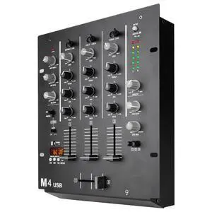 DJ-M4 Black 4-Channel Aduio Mixer, Bluetooth & USB Audio Mixer with Crossfader, 3-Band EQ, Gain Control, and Cue Monitor Function - Professional Soundboard for Parties, Clubs, Karaoke DJ-M4 Black 4-Channel Aduio Mixer, Bluetooth & USB Audio Mixer with Crossfader, 3-Band EQ, Gain Control, and Cue Monitor Function - Professional Soundboard for Parties, Clubs, Karaoke