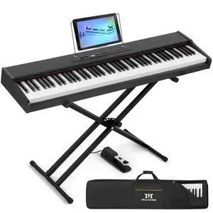 88 Key Piano Keyboard Semi Weighted, Portable Digital Piano MEP-2400 | 800 Tones, 600 Rhythms, 80 Demo, Height-Adjustable Stand, Carrying Case, USB MIDI, Wireless Connection, Sustain Pedal, Black 88 Key Piano Keyboard Semi Weighted, Portable Digital Piano MEP-2400 | 800 Tones, 600 Rhythms, 80 Demo, Height-Adjustable Stand, Carrying Case, USB MIDI, Wireless Connection, Sustain Pedal, Black