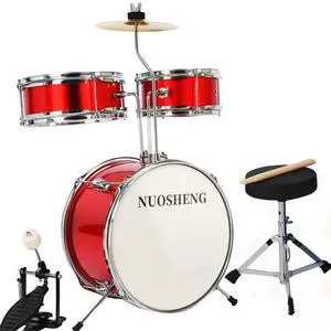 3-Piece 13 Inch Kids Drum Set, Beginner Junior Drum Kit with Adjustable Throne Cymbal Pedal Wooden Drumsticks, Poplar Hardwood Educational Musical Toy Gift for Boys Girls 3-9 Years Old 3-Piece 13 Inch Kids Drum Set, Beginner Junior Drum Kit with Adjustable Throne Cymbal Pedal Wooden Drumsticks, Poplar Hardwood Educational Musical Toy Gift for Boys Girls 3-9 Years Old