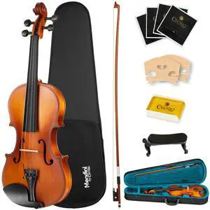 3/4 Violin Set For Beginners - Hand Carved Acoustic Violins Kit - Fiddle Solid Wood Kit with Hard Case, Bow, Rosin, Shoulder Rest, Bridge and Extra Strings 3/4 Violin Set For Beginners - Hand Carved Acoustic Violins Kit - Fiddle Solid Wood Kit with Hard Case, Bow, Rosin, Shoulder Rest, Bridge and Extra Strings