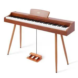 Digital Piano 88-Key Hammer-action Weighted Keyboard | Full Size Wooden Electric Piano with Triple Pedal, Home Compact Design, MIDI/Headphone Connect, Gift for Beginners Digital Piano 88-Key Hammer-action Weighted Keyboard | Full Size Wooden Electric Piano with Triple Pedal, Home Compact Design, MIDI/Headphone Connect, Gift for Beginners