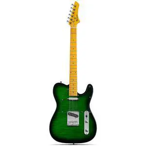 TL Style Electric Guitar with Flame Maple Top - High Gloss Mahogany Body and Hard Maple Neck - High Transparent Acrylic Pickguard (Transparent Green) TL Style Electric Guitar with Flame Maple Top - High Gloss Mahogany Body and Hard Maple Neck - High Transparent Acrylic Pickguard (Transparent Green)