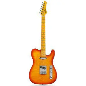 TL Style Electric Guitar with Flame Maple Top - High Gloss Mahogany Body and Hard Maple Neck - High Transparent Acrylic Pickguard (Transparent Honey Burst) TL Style Electric Guitar with Flame Maple Top - High Gloss Mahogany Body and Hard Maple Neck - High Transparent Acrylic Pickguard (Transparent Honey Burst)