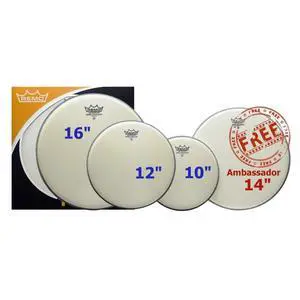 Ambassador 4-Pc Tom Pack - 10 12 14 16 Inches - Coated Ambassador 4-Pc Tom Pack - 10 12 14 16 Inches - Coated
