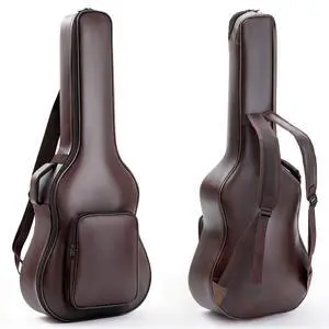 Guitar Case Acoustic Bag Extra 0.8 in Thick Padding 40 41 42 in Guitar Waterproof PU Leather Hard Case Adjustable Shoulder Strap Sponge Hardshell Guitars Gig Bag 3 Layer Easy Clean, Brown Guitar Case Acoustic Bag Extra 0.8 in Thick Padding 40 41 42 in Guitar Waterproof PU Leather Hard Case Adjustable Shoulder Strap Sponge Hardshell Guitars Gig Bag 3 Layer Easy Clean, Brown