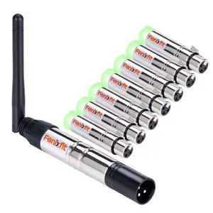 Wireless DMX512 Transmitter Receiver No Latency DJ 2.4G DMX Wireless 1 Transmitter & 7 Receivers Long Transmission Range DMX Light Controller for LED Stage Disco Lighting Wireless DMX512 Transmitter Receiver No Latency DJ 2.4G DMX Wireless 1 Transmitter & 7 Receivers Long Transmission Range DMX Light Controller for LED Stage Disco Lighting
