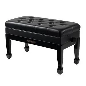 Adjustable Duet Piano Bench with Storage, Heavy Duty Solid Wood Double Piano Stool Keyboard Bench Seat with PU Leather Padded Cushion (Black) Adjustable Duet Piano Bench with Storage, Heavy Duty Solid Wood Double Piano Stool Keyboard Bench Seat with PU Leather Padded Cushion (Black)
