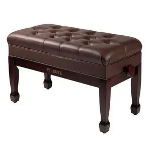 Adjustable Duet Piano Bench with Storage, Heavy Duty Solid Wood Double Piano Stool Keyboard Bench Seat with PU Leather Padded Cushion (Brown) Adjustable Duet Piano Bench with Storage, Heavy Duty Solid Wood Double Piano Stool Keyboard Bench Seat with PU Leather Padded Cushion (Brown)