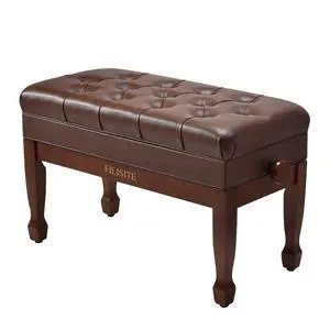 Adjustable Duet Piano Bench with Storage, Heavy Duty Solid Wood Double Piano Stool Keyboard Bench Seat with PU Leather Padded Cushion (Wood) Adjustable Duet Piano Bench with Storage, Heavy Duty Solid Wood Double Piano Stool Keyboard Bench Seat with PU Leather Padded Cushion (Wood)